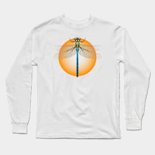 Blue dragonfly on gold compound disc Long Sleeve T-Shirt